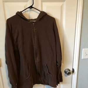 Men’s Brown Waffle Zip Up XL